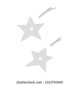 doodle de dibujos a mano de estrellas de lanzamiento de ninja