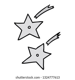 hand drawn cartoon doodle of ninja throwing stars