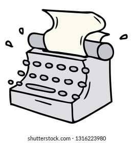 hand drawn cartoon doodle of old school typewriter