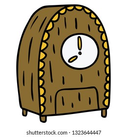 doodle de dibujos a mano de un reloj de la vieja usanza