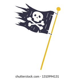 hand drawn cartoon doodle of a pirates flag