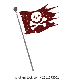 hand drawn cartoon doodle of a pirates flag