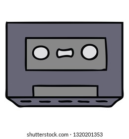 hand drawn cartoon doodle of a retro cassette tape