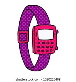 hand drawn cartoon doodle of a retro watch