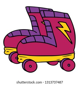 hand drawn cartoon doodle of roller skates