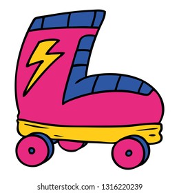 hand drawn cartoon doodle roller skate boot
