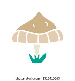 hand drawn cartoon doodle of a single mushroom