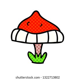 hand drawn cartoon doodle of a single toadstool