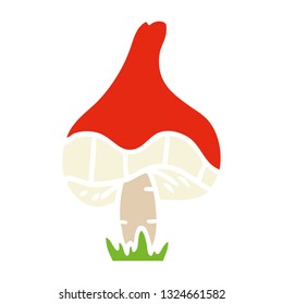 hand drawn cartoon doodle of a single mushroom