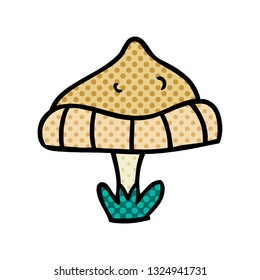 hand drawn cartoon doodle of a single mushroom