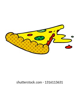 hand drawn cartoon doodle of a slice of pizza