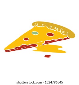 caricatura dibujada a mano doodle de una rebanada de pizza