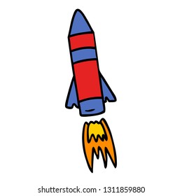doodle de dibujos a mano de un cohete espacial 