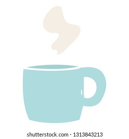 hand drawn cartoon doodle of a steaming hot drink