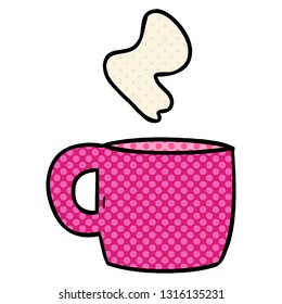 hand drawn cartoon doodle of a steaming hot drink