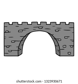 hand drawn cartoon doodle of a stone bridge