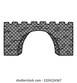 hand drawn cartoon doodle of a stone bridge