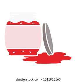 hand drawn cartoon doodle of a strawberry jam