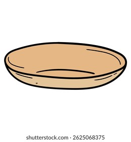 Hand drawn cartoon empty soup bowl isolated on white background. Vector illustration.