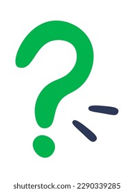 Hand drawn cartoon expression sign doodle flat icon Question mark. Vector illustration