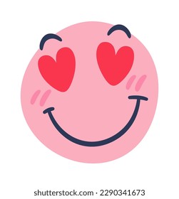 Hand drawn cartoon expression sign doodle flat icon Love emotion. Vector illustration