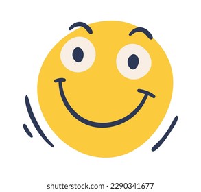 Hand drawn cartoon expression sign doodle flat icon Smiley. Vector illustration