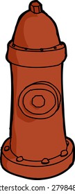 Hand drawn cartoon fire hydrant over white background