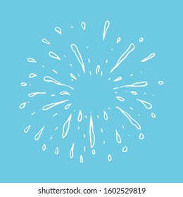 Hand drawn cartoon firework explosion