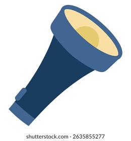 Hand drawn cartoon flashlight vector illustration, Blue Flash light, equipment tool led torch