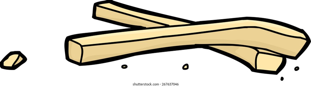 Hand drawn cartoon of french fries crumbs over white