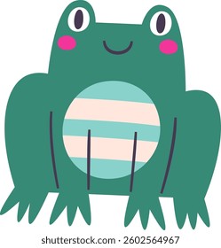 Hand Drawn Cartoon Frog Vector Illustration