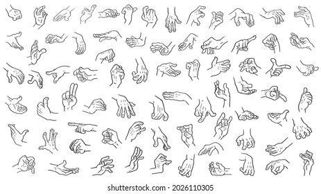 Hand drawn cartoon hand gestures