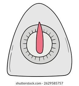 Dibujado a mano de dibujos animados gris temporizador de cocina aislado sobre fondo blanco. Ilustración vectorial.