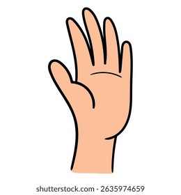 Mão desenhada desenho humano mão isolada no fundo branco. Ilustração vetorial.