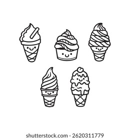 Hand drawn cartoon ice cream icon design