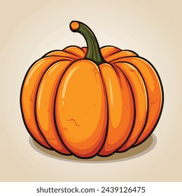 Vector de calabaza dibujado a mano de la ilustración de dibujos animados para los logotipos de su trabajo, mercancía de la camiseta, pegatinas, diseños de etiquetas, carteles, tarjetas de felicitación y publicidad para entidades comerciales o marcas