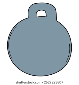 Hand drawn cartoon kettlebell isolated on white background. Vector illustration.
