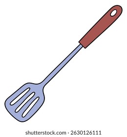 Espátula de cozinha desenhada à mão isolada sobre fundo branco. Ilustração vetorial.