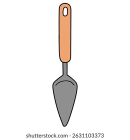 Espátula de cozinha desenhada à mão isolada sobre fundo branco. Ilustração vetorial.
