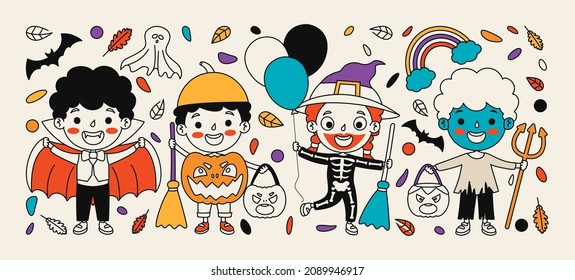 Hand Drawn Cartoon Line Art