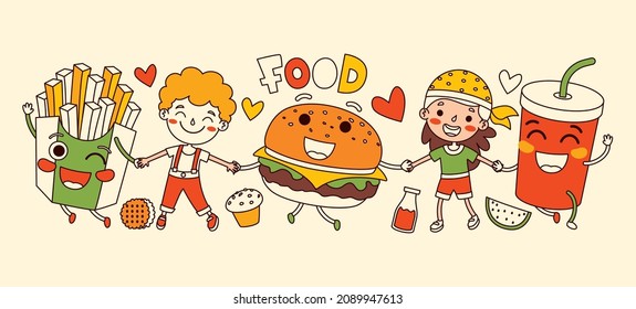 Hand Drawn Cartoon Line Art