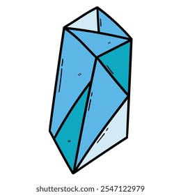 Mão desenhado cristal mágico desenho animado isolado no fundo branco. Ilustração vetorial.
