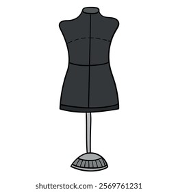 Hand drawn cartoon mannequin isolated on white background. Vector illustration.