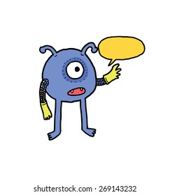 hand drawn cartoon monster