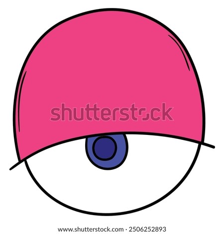 Hand drawn cartoon monster eye isolated on white background. Halloween. Vector illustration.