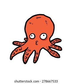 hand drawn cartoon octopus