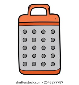 Grater laranja vegetal desenhado à mão isolado no fundo branco. Ilustração vetorial.