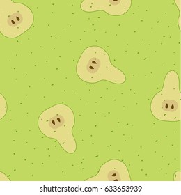Hand drawn cartoon pears vector seamless pattern