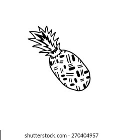 hand drawn cartoon pineapple