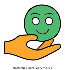 Hand drawn cartoon positive review icon isolated on white background. Vector illustration.